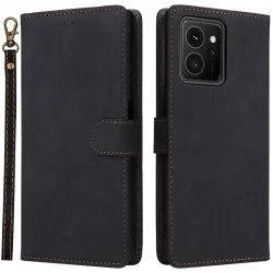 Phonesta Vintage Skin Book Wallet Case hoesje voor HMD Skyline - Zwart