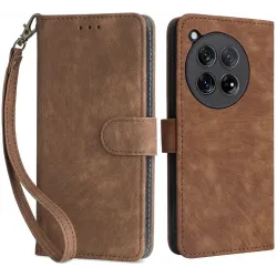 Phonesta Vintage Skin Book Wallet Case hoesje voor OnePlus 12 - Bruin