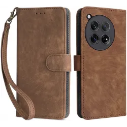 Phonesta Vintage Skin Book Wallet Case hoesje voor OnePlus 12R - Bruin
