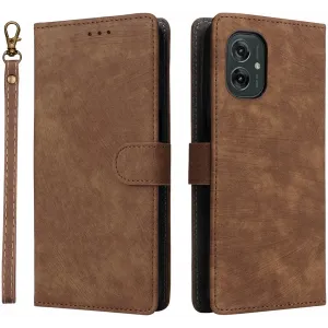 Phonesta Vintage Skin Book Wallet Case hoesje voor Motorola Moto G55 - Bruin