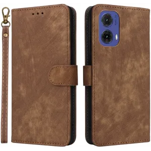 Phonesta Vintage Skin Book Wallet Case hoesje voor Motorola Moto G85 - Bruin