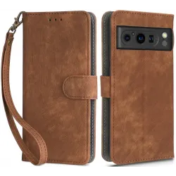 Phonesta Vintage Skin Book Wallet Case hoesje voor Google Pixel 8 Pro - Bruin