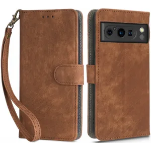 Phonesta Vintage Skin Book Wallet Case hoesje voor Google Pixel 8 Pro - Bruin