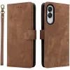 Phonesta Vintage Skin Book Wallet Case hoesje voor Samsung Galaxy S25 Edge - Bruin