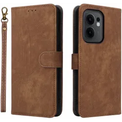 Phonesta Vintage Skin Book Wallet Case hoesje voor Oppo Reno13 F 4G/5G / Reno13 FS 5G - Bruin
