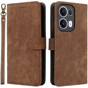 Phonesta Vintage Skin Book Wallet Case hoesje voor Oppo Reno13 Pro - Bruin