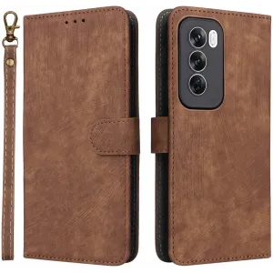 Phonesta Vintage Skin Book Wallet Case hoesje voor Oppo Reno12 - Bruin
