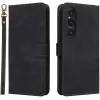 Phonesta Vintage Skin Book Wallet Case hoesje voor Sony Xperia 1 VI - Zwart