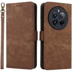 Phonesta Vintage Skin Book Wallet Case hoesje voor Realme 12 Pro/12 Pro Plus - Bruin
