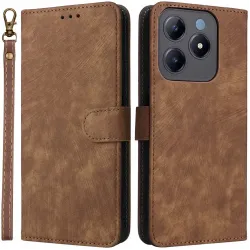 Phonesta Vintage Skin Book Wallet Case hoesje voor Realme C63/C61 / Note 60 - Bruin