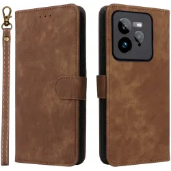Phonesta Vintage Skin Book Wallet Case hoesje voor Realme GT 7 Pro - Bruin