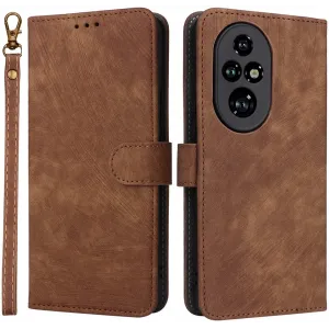 Phonesta Vintage Skin Book Wallet Case hoesje voor HONOR 200 Pro - Bruin