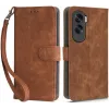Phonesta Vintage Skin Book Wallet Case hoesje voor HONOR 90 Lite - Bruin