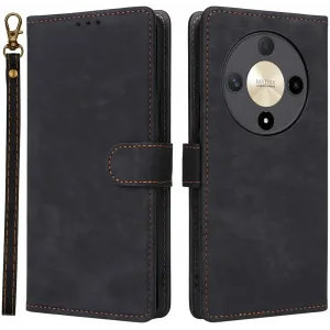 Phonesta Vintage Skin Book Wallet Case hoesje voor HONOR Magic6 Lite - Zwart