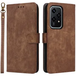 Phonesta Vintage Skin Book Wallet Case hoesje voor HONOR 200 Lite - Bruin