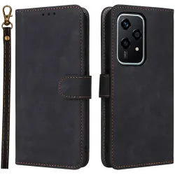 Phonesta Vintage Skin Book Wallet Case hoesje voor HONOR 200 Lite - Zwart