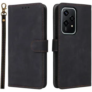 Phonesta Vintage Skin Book Wallet Case hoesje voor HONOR 200 Lite - Zwart