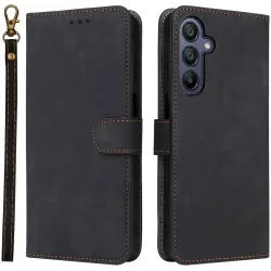Phonesta Vintage Skin Book Wallet Case hoesje voor Samsung Galaxy A16 - Zwart