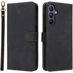 Phonesta Vintage Skin Book Wallet Case hoesje voor Samsung Galaxy A16 - Zwart