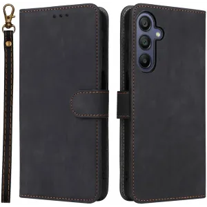 Phonesta Vintage Skin Book Wallet Case hoesje voor Samsung Galaxy A26 - Zwart