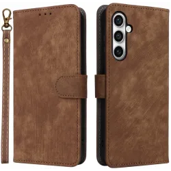 Phonesta Vintage Skin Book Wallet Case hoesje voor Samsung Galaxy S24 FE - Bruin
