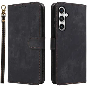 Phonesta Vintage Skin Book Wallet Case hoesje voor Samsung Galaxy S24 FE - Zwart