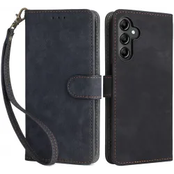 Phonesta Vintage Skin Book Wallet Case hoesje voor Samsung Galaxy A15 4G/5G - Zwart