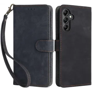 Phonesta Vintage Skin Book Wallet Case hoesje voor Samsung Galaxy A15 4G/5G - Zwart