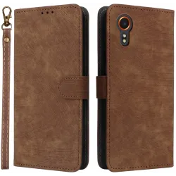 Phonesta Vintage Skin Book Wallet Case hoesje voor Samsung Galaxy Xcover 7 - Bruin