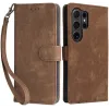 Phonesta Vintage Skin Book Wallet Case hoesje voor Samsung Galaxy S24 Ultra - Bruin