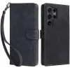 Phonesta Vintage Skin Book Wallet Case hoesje voor Samsung Galaxy S24 Ultra - Zwart