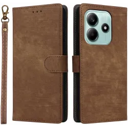 Phonesta Vintage Skin Book Wallet Case hoesje voor Xiaomi Redmi Note 14 5G - Bruin