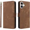 Phonesta Vintage Skin Book Wallet Case hoesje voor Apple iPhone 16 - Bruin