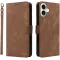 Phonesta Vintage Skin Book Wallet Case hoesje voor Apple iPhone 16 - Bruin