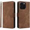 Phonesta Vintage Skin Book Wallet Case hoesje voor Apple iPhone 16 Pro - Bruin