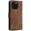Phonesta Vintage Skin Book Wallet Case hoesje voor Apple iPhone 16 Pro - Bruin 7