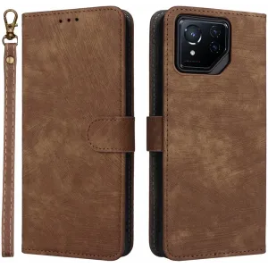 Phonesta Vintage Skin Book Wallet Case hoesje voor Asus ROG Phone 8/8 Pro - Bruin