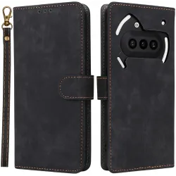 Phonesta Vintage Skin Book Wallet Case hoesje voor Nothing Phone (3a) - Zwart