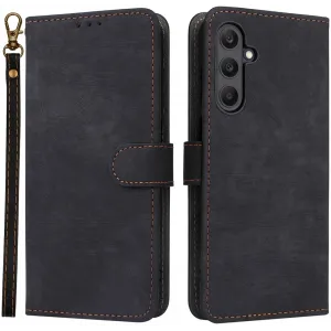 Phonesta Vintage Skin Book Wallet Case hoesje voor Samsung Galaxy A25 - Zwart
