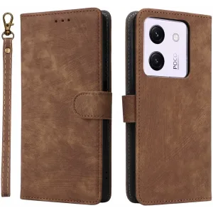 Phonesta Vintage Skin Book Wallet Case hoesje voor Xiaomi Poco M7 Pro - Bruin
