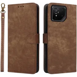 Phonesta Vintage Skin Book Wallet Case hoesje voor Asus ROG Phone 9/9 Pro - Bruin