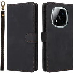 Phonesta Vintage Skin Book Wallet Case hoesje voor Xiaomi Redmi Note 14 Pro 4G - Zwart