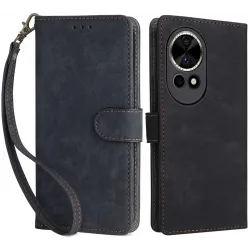 Phonesta Vintage Skin Book Wallet Case hoesje voor Huawei nova 13 - Zwart