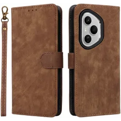 Phonesta Vintage Skin Book Wallet Case hoesje voor HONOR 400 Pro - Bruin