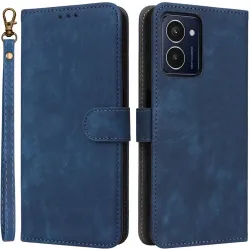 Phonesta Vintage Skin Book Wallet Case hoesje voor HMD Pulse/Pulse Plus/Pulse Pro - Blauw