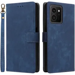 Phonesta Vintage Skin Book Wallet Case hoesje voor HMD Skyline - Blauw
