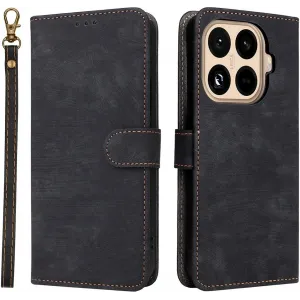 Phonesta Vintage Skin Book Wallet Case hoesje voor Xiaomi 15T Pro - Zwart