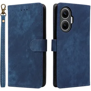Phonesta Vintage Skin Book Wallet Case hoesje voor Xiaomi Poco F7 - Blauw