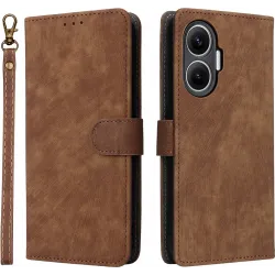 Phonesta Vintage Skin Book Wallet Case hoesje voor Xiaomi Poco F7 - Bruin