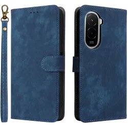 Phonesta Vintage Skin Book Wallet Case hoesje voor Xiaomi Poco M7 - Blauw
